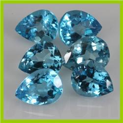 Natural Blue Topaz Pear Cut 12x16mm 58.48ctw @2.5 USD/ct