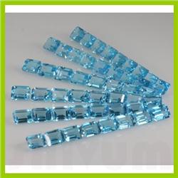 Natural Blue Topaz Emerald Cut 7x9mm 148.09ctw @2.5 USD/ct