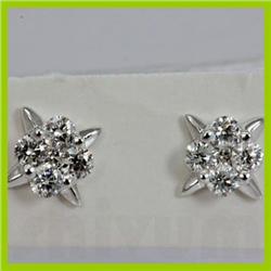 Genuine 0.32 ctw Diamond Earring 18kt Gold-White