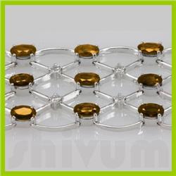 Genuine Vintage Design  19 ctw Citrine Bracelet  14K White or Yellow Gold 
