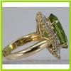 Image 2 : Genuine  10.64 ctw  Peridot Ring  14KT Yellow Gold  Ring Size  6.5
