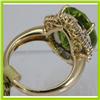 Image 3 : Genuine  10.64 ctw  Peridot Ring  14KT Yellow Gold  Ring Size  6.5