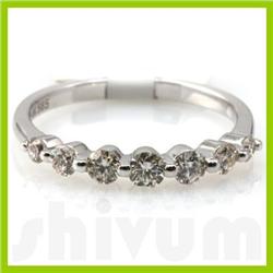 Genuine 0.5 ctw 14k White Gold Ring 16" 1.60g