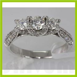 Genuine 1.19 ctw Diamond Ring 14k White Gold