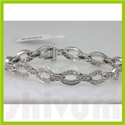 Genuine 2.62ctw Diamond Bracelet 14K White Gold 