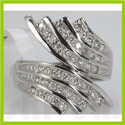 Genuine 0.16 ctw Diamond Ring 14K White Gold