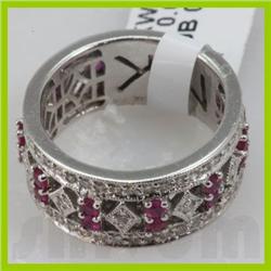 Genuine 1.44 ctw 14k Ruby & Diamond White Gold Ring 