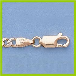 Genuine 16" 14kt Italian Gold-Yellow 3.6mm, Rhod Figaro Chain Gauge:100, .1gr