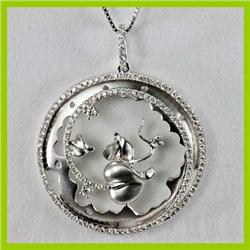 Genuine 0.57 ctw Diamond Pendant 18kt Gold-White 