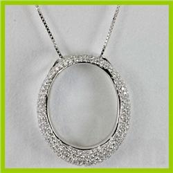 Genuine 1.41 ctw Diamond Pendant 18kt Gold-White