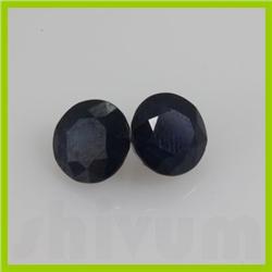 Natural Mice Blue Sapphire Round Cut 6x6mm 2 pcs per lot 2.16ctw @ 150 USD/ct