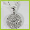 Image 1 : Genuine 0.645 ctw Pave Round Diamond Necklace 16" 14kt Gold-White 