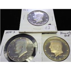 1971-S, 81-S & 86-S KENNEDY HALF DOLLARS (PF)