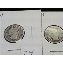 1914 & 14-D BARBER DIMES