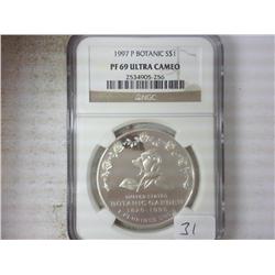 1997-P BOTANIC SILVER DOLLAR NGC PF69 ULTRA CAMEO