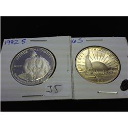 1982-S WASHINGTON & 86-S LIBERTY HALVES (PF)
