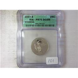 2007-S WYOMING QUARTER ICG PR70 DCAM