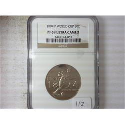 1994-P WORLD CUP HALF DOLLAR NGC PF69 ULTRA CAMEO