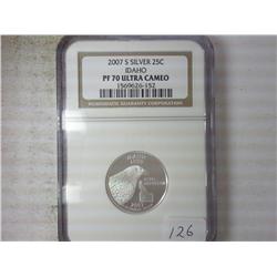 2007-S SILVER IDAHO QUARTER NGC PF70 ULTRA CAMEO