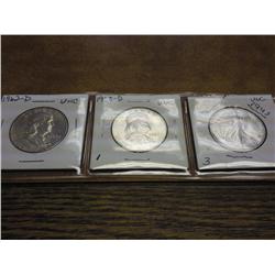 1960-D & 62-D FRANKLIN & 1943 WLH'S (UNC)