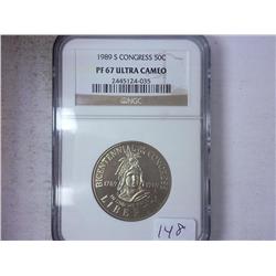 1989-S CONGRESS HALF NGC PF67 ULTRA CAMEO