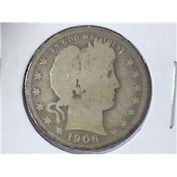 1906-O BARBER QUARTER