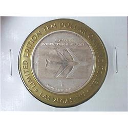 MCCARRAN AIRPORT CASINO $10 SILVER TOKEN (UNC)