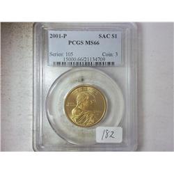 2001-P SACAGAWEA DOLLAR PCGS MS66
