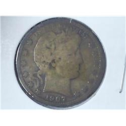 1907-S BARBER QUARTER