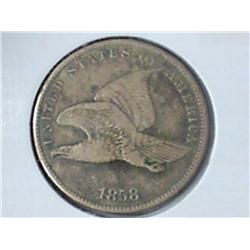 1858 FLYING EAGLE CENT (VERY FINE)
