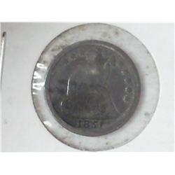 1851 SEATED LIBERTY HALF DIME
