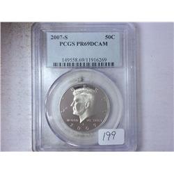2007-S KENNEDY HALF DOLLAR PCGS PR69DCAM