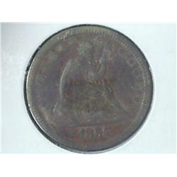 1857 SEATED LIBERTY QUARTER (EXTRA FINE) DARK