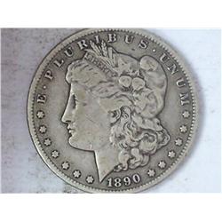 1890-CC MORGAN SILVER DOLLAR