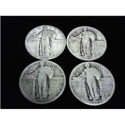 1925, 26, 28 & 29 STANDING LIBERTY QUARTERS