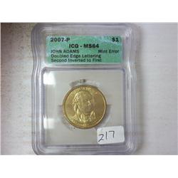 ERROR 2007-P ADAMS $ DOUBLED EDGE LETTERING