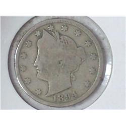 1894 LIBERTY "V" NICKEL (SOLID GOOD)