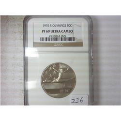 1992-S OLYMPICS HALF DOLLAR NGC PF69 ULTRA CAMEO