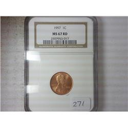 1997 LINCOLN CENT NGC MS67RD