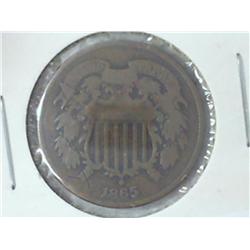 1865 TWO CENT PIECE