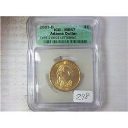 2007-D ADAMS DOLLAR ICG MS67