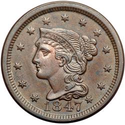 1847 N-30 R4 Repunched 1 AU50+.