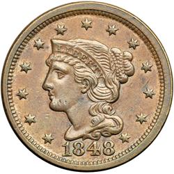 1848 N-17 R1+ Repunched 1848 AU55.