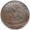 Image 2 : 1793/2 Washington Ship Halfpenny with Lettered Edge B