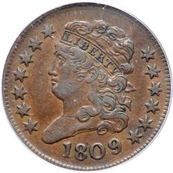 1809/6 C-5 R1 Overdate 9 over 6 PCGS graded XF40.