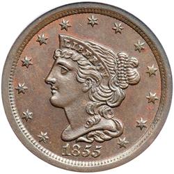 1855 C-1 R1 PCGS graded MS64 Brown.