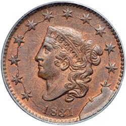 1831 N-12 R1 PCGS graded MS64 Red & Brown.