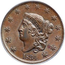 1834 N-1 R1 Small 8 & Large Stars PCGS graded MS63