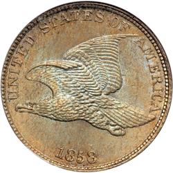 1858 Flying Eagle 1C. Lg Letters NGC MS66