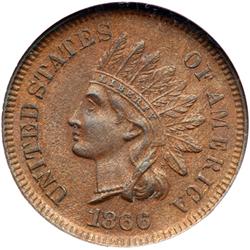 1866 Indian Head 1C NGC AU58